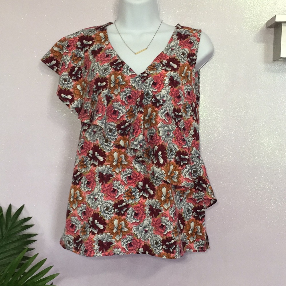 Banana Republic Asymmetrical Ruffle Blouse Tank
